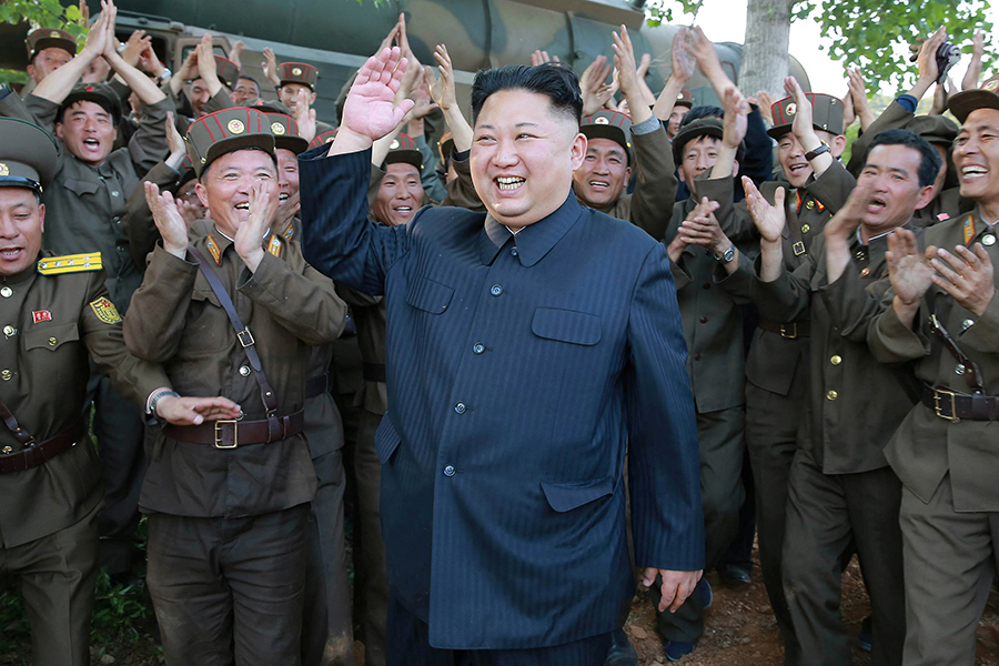 Undated photo from North Korean News Agency shows North Korean leader Kim Jong-un visiting a Korean People&apos;s Army unit, in an undisclosed location, North Korea. Photo released August 2017. (Balkis Press/Abaca Press/TNS)