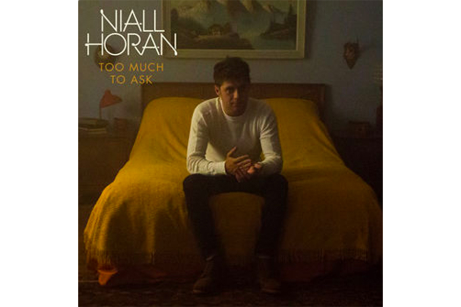 Niall Horan is pictured sitting on furniture in his new album cover for his single "Too Much To Ask". 