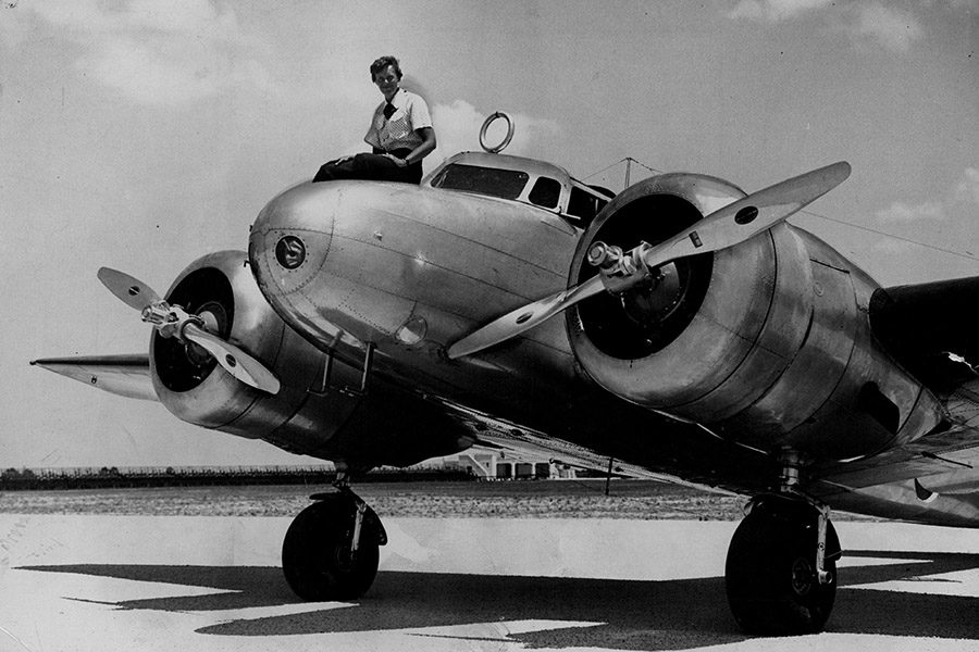 Amelia Earhart in a 1937 file image. Researchers hope images from her departure from Miami Municipal Airport may hold clues to her disappearance during an attempted around-the-world flight. 