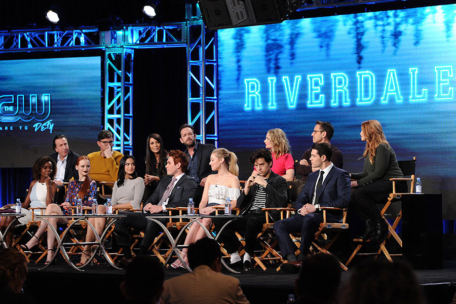 The cast and executive producers of "Riverdale" speak at a panel at the CW 2017 winter TCA Tour.