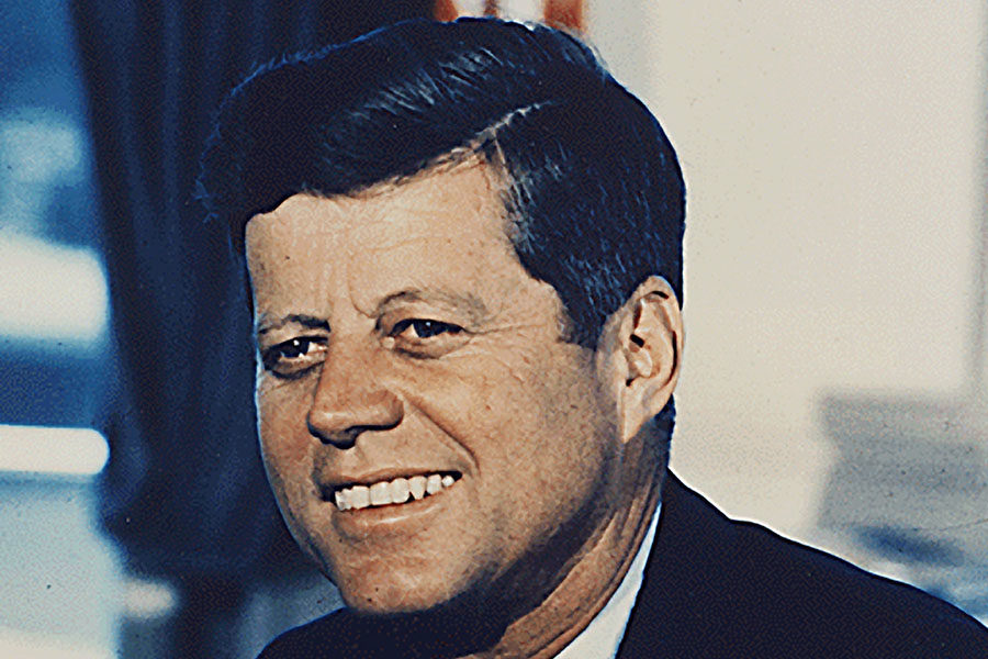 Portrait of 35th President John F. Kennedy at the White House in Washington, D.C.