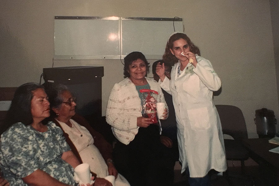 Spanish teacher Alicia Gomez as a young doctor in Mexico.