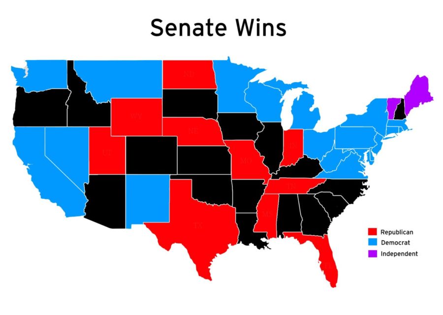 The 2018 Senate elections ended with Republicans controlling the Senate. (Vector from Vecteezy)