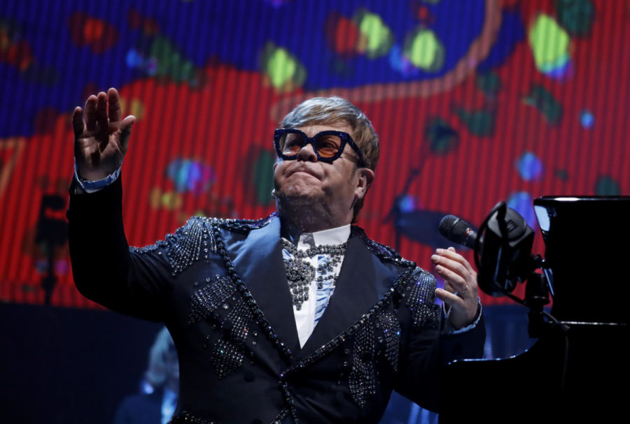 Elton John preforms at Staples Center in Los Angeles Tuesday night, Jan. 22, 2018. (Luis Sinco/Los Angeles Times/TNS)