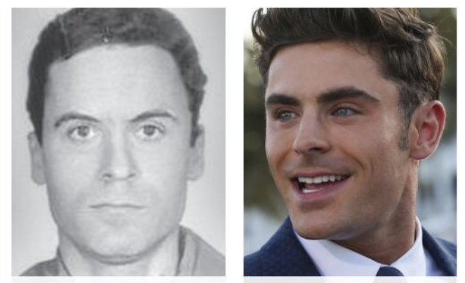 Actor Zac Efron (right) will be portraying serial killer Ted Bundy (left) in the upcoming movie “Extremely Wicked, Shockingly Evil and Vile.”