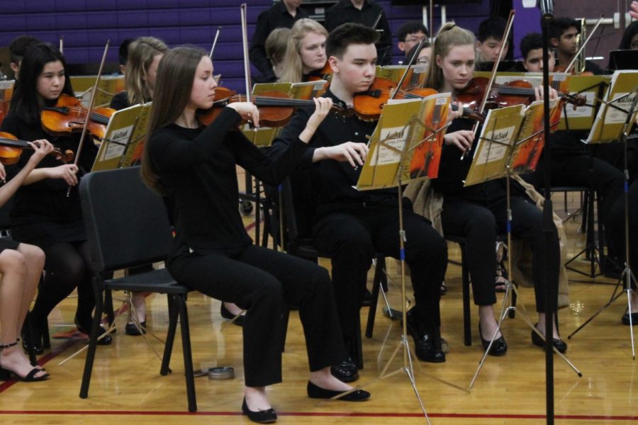 Students from The Blake School’s Instrumental Program performed in the gym April 5.