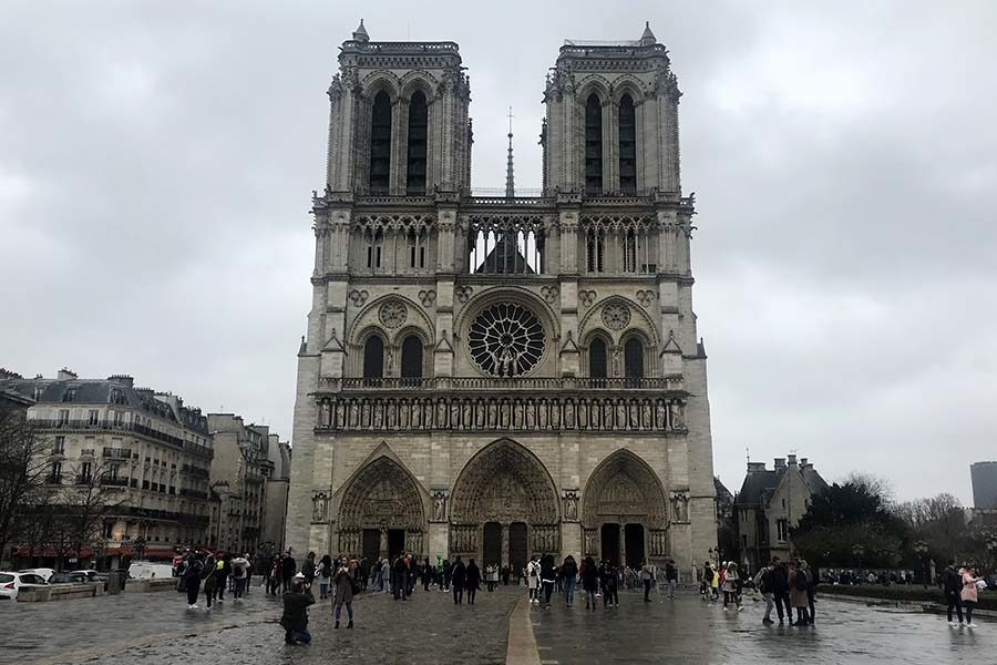 Notre Dame Cathedral in the heart of Paris March 14.