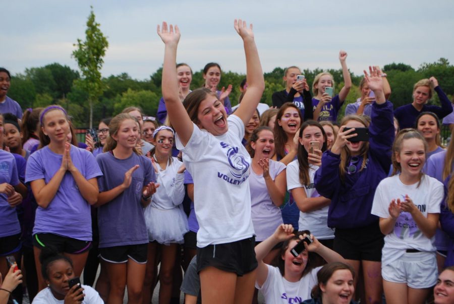 Junior Brynna Dow dances at last year's field day Sept. 23, 2018. This year's spirit week is Sept. 9 through Sept. 13. Field day is Friday, Sept. 13 following a half-day of classes. 