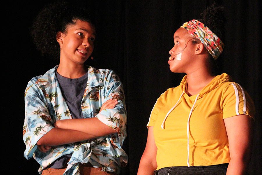 Alumna Gwyn Powell and sophomore Tyra Frazier performed in last year's Night of One Acts Oct. 3. Night of One Acts auditions for this year are Sept. 4 at 3:45 p.m.