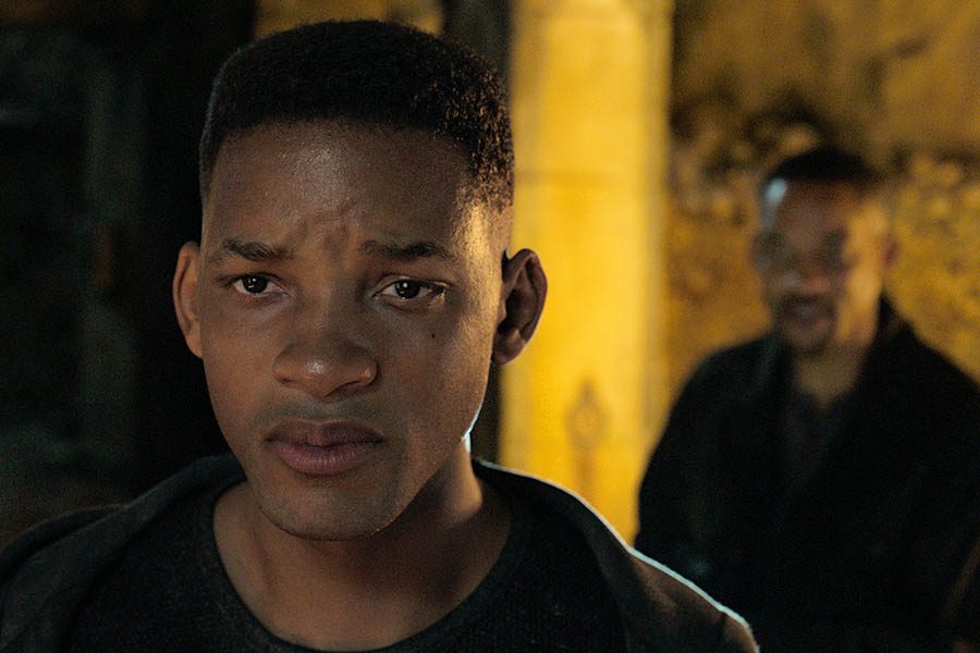 Will Smith, portraying Junior, foreground, and Henry Brogan in the Ang Lee film "Gemini Man." [Paramount Pictures]