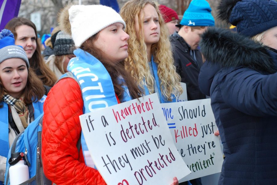 Juniors Morgan Herriot and Olivia Overlease attended March for All Life trip in 2019. 