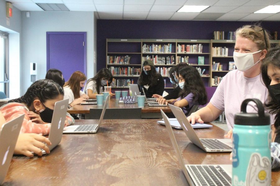 In this photo, it is a meeting of the Humann Scholars on Saturday. "We're preparing middle schoolers for the HSPT, and we're preparing them for scholarships," Cardenas said.