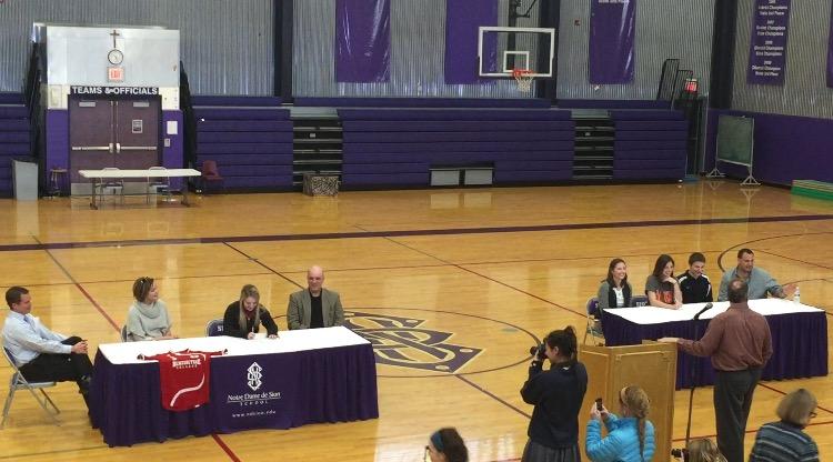 Anna Romano signed to Benedictine's Women's Soccer team and Mira Scavuzzo signed to Baker University. 