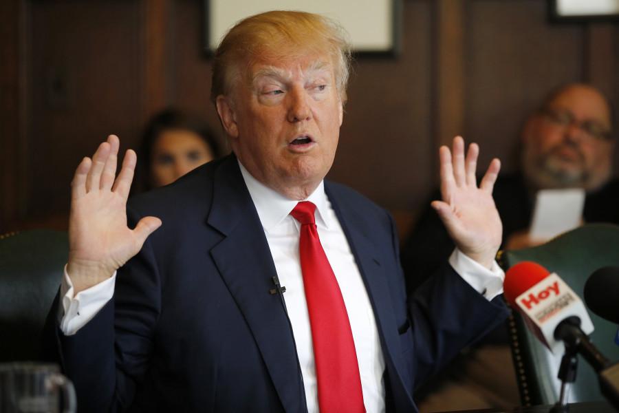 Donald Trump speaks with the Chicago Tribune Editorial Board Monday, June 29, 2015 in Chicago. (Michael Tercha/Chicago Tribune/TNS)