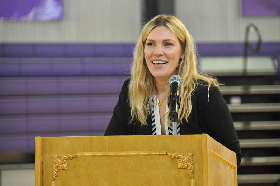 Director of Public Relations and Alumnae Affairs Lauren Golden lead an assembly focused on social media Sept. 10. 