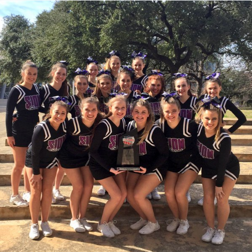 The cheer team earned tenth place in the Performance Division Intermediate Non-Tumbling for medium sized schools on Jan. 24. 