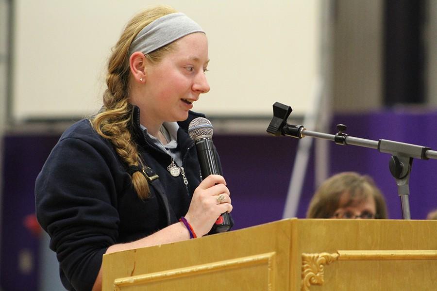 Senior Beth Borgmeyer tells stories about her and Izzy Romano when they used to play grade school soccer together. 