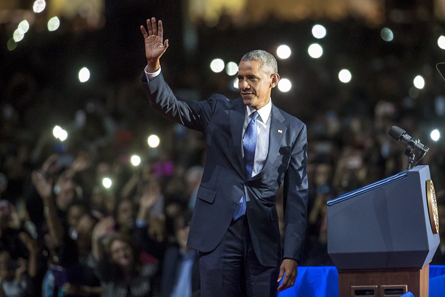 President Obama during his farewell address at McCormick Place in Chicago Jan. 10.