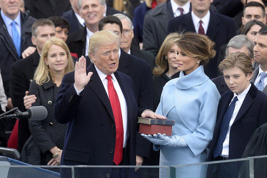 Chief Justice of the United States John G. Roberts, Jr. administers the oath of office to President Donald Trump during the 58th Presidential Inauguration Jan. 20, 2017. 