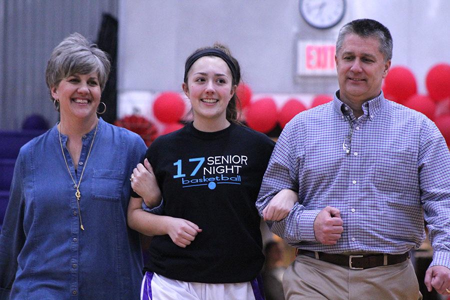 Senior Abby Smith was one of the four basketball seniors recognized for her time on the team.