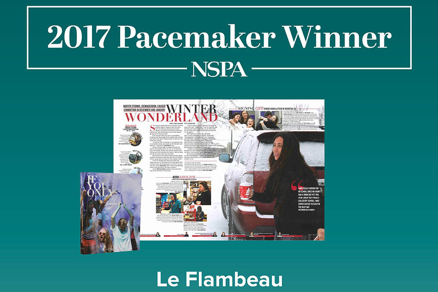 Le Flambeau was the first to be presented with a Pacemaker award April 14 at the JEA/NSPA convention in San Francisco, California.