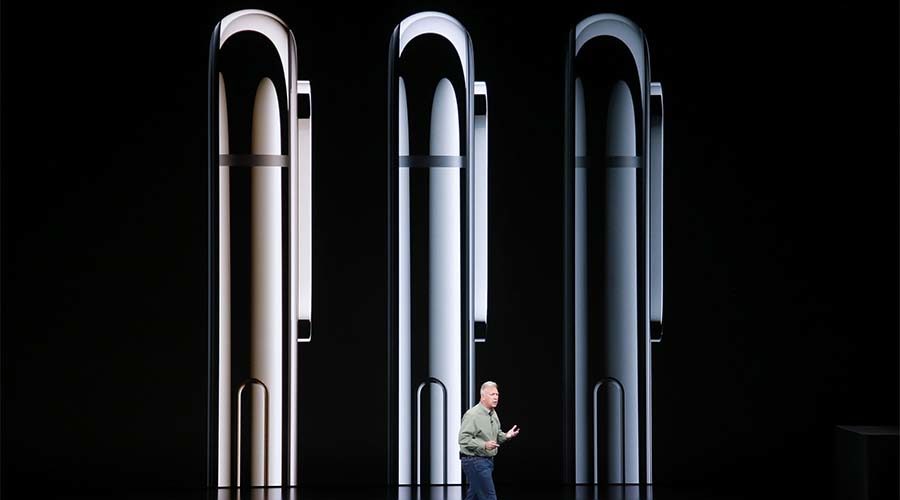 Apple's senior vice president of worldwide marketing Phil Schiller introduces the company's newest smartphone, the iPhone Xs, Wednesday, Sept. 12, at company headquarters.