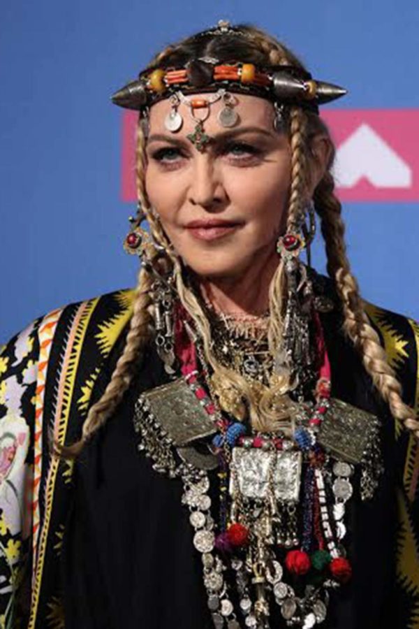 Madonna poses for photos in the press room for the 2018 MTV VMAS on Monday, August 20, 2018 at Radio City Music Hall in New York City, N.Y. (Nancy Kaszerman/Zuma Press/TNS)