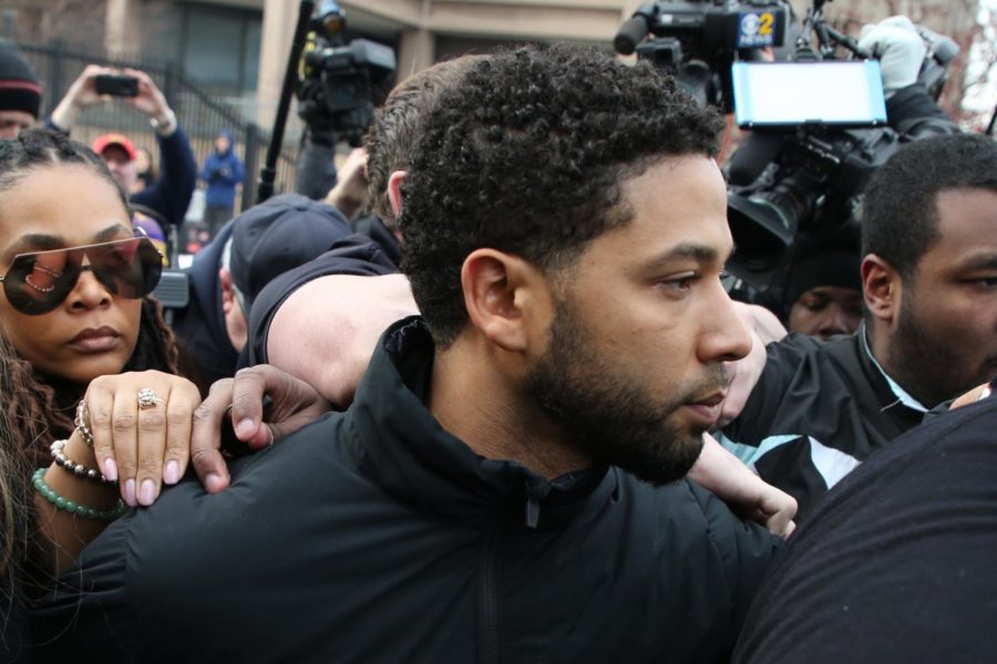 After bonding out, &quot;Empire&quot; television actor Jussie Smollett leaves the Cook County Jail in Chicago, Feb. 21, 2019. (Terrence Antonio James/Chicago Tribune/TNS)