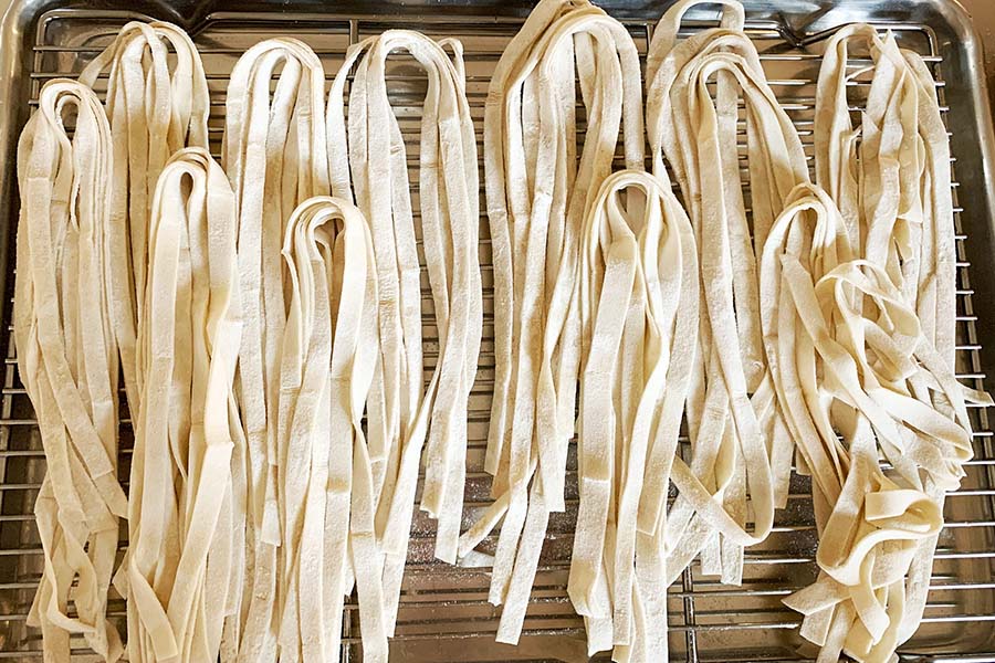 LOS ANGELES, CA., May 15, 2020: How to boil water-handmade noodles May 15, 2020 (Geneveive Ko/ Los Angeles Times)