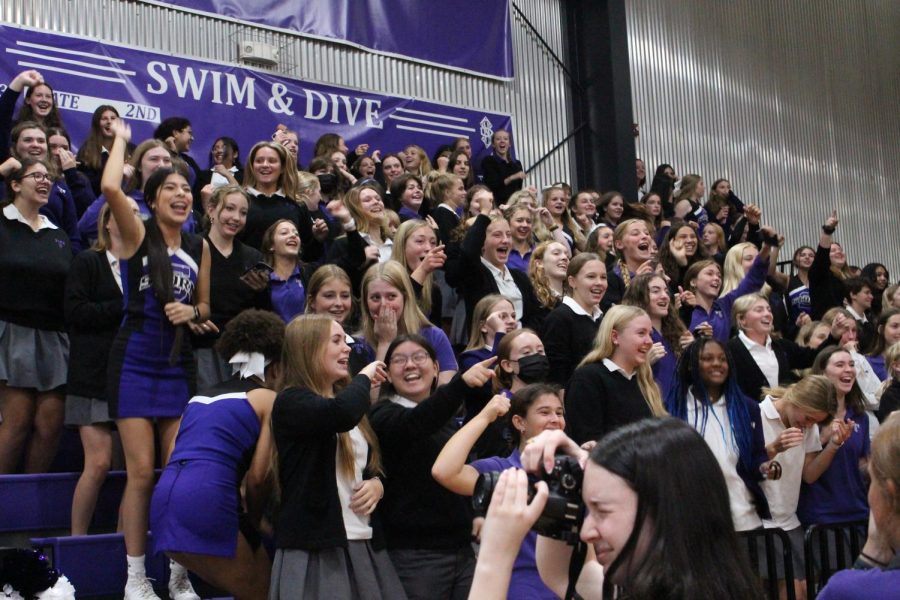 The sophomore class gets hyped up during Thursday's pep rally 