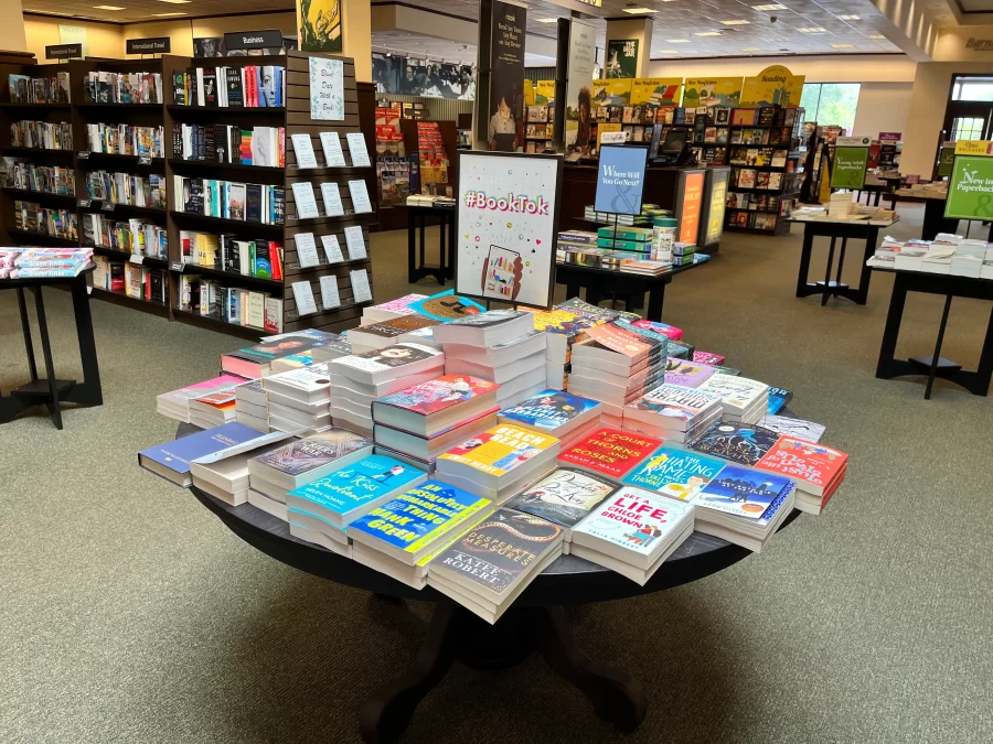 Barns and Nobels BookTok stand filled with the most talked about books from BookTok. 